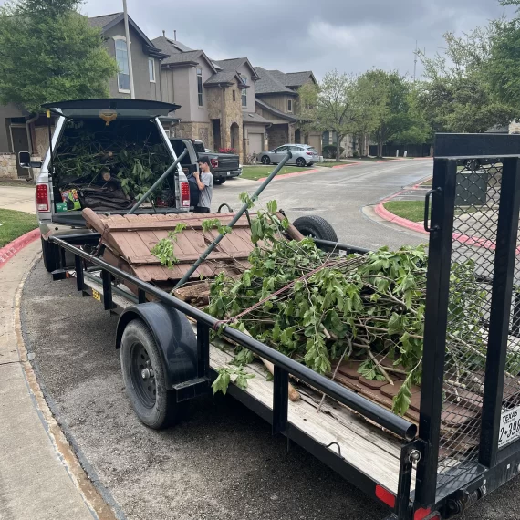 Bluebonnet crew providing junk removal in Lakeway