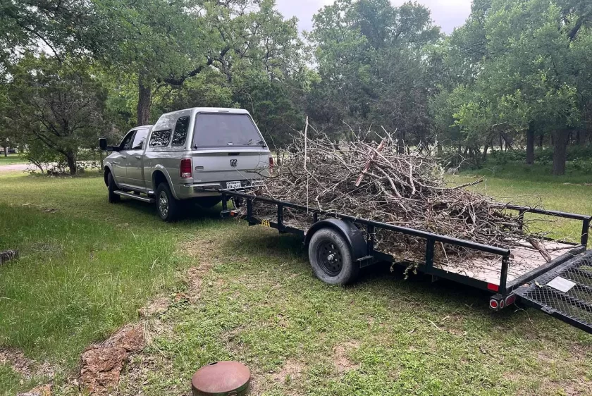 Bluebonnet crew providing junk removal in Lakeway