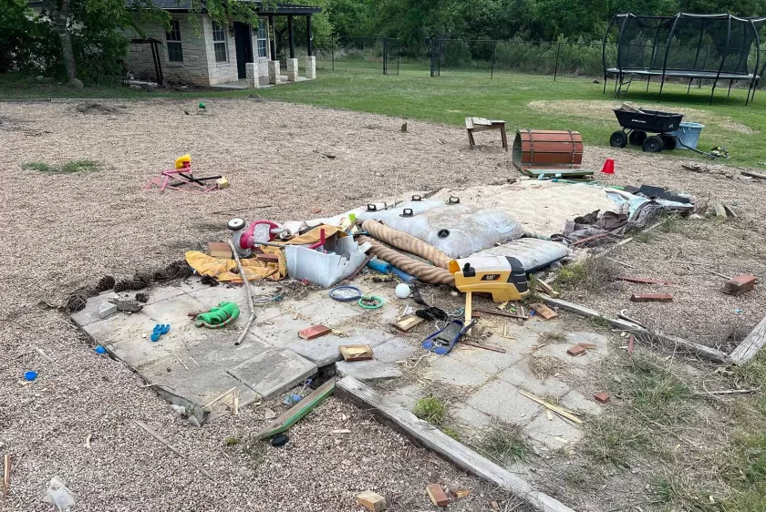 Bluebonnet crew providing junk removal in Lakeway