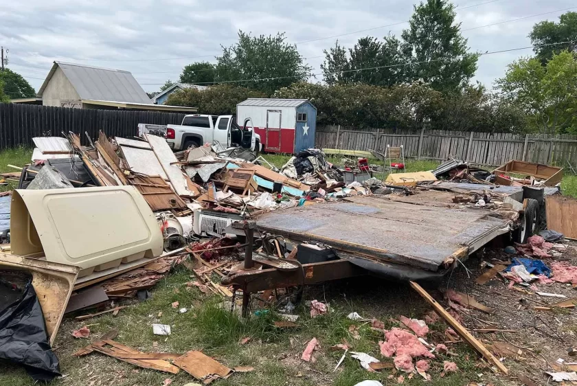 Bluebonnet crew providing junk removal in Lakeway