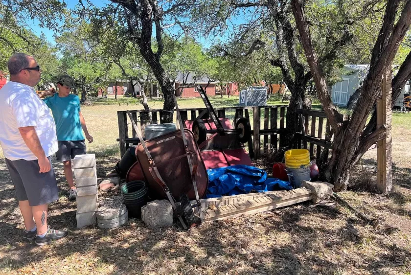 Bluebonnet crew providing junk removal in Lakeway